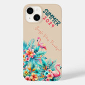Tropisch Oerwoud Zomer 2024 Flamingo Slogan Case-Mate iPhone Case (Achterkant)