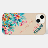 Tropisch Oerwoud Zomer 2024 Flamingo Slogan Case-Mate iPhone Case (Achterkant (horizontaal))