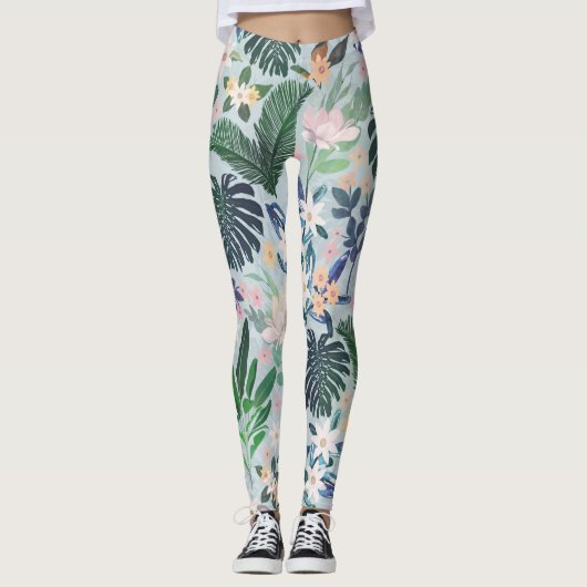 Tropisch oliefabriek leggings (Voorkant)