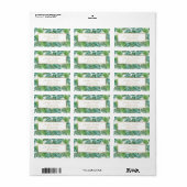 Tropisch olievlekken flespatroon met botanische bl etiket (Full Sheet)