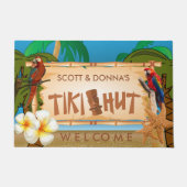 Tropisch ontwerp van Tiki Hut Deurmat (Voorkant)