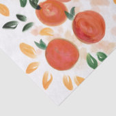 Tropisch Oranje en bladpatroon Tissuepapier (Detail)