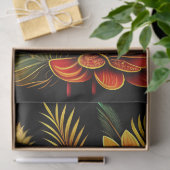Tropisch Oranje Floral Kunstwerk Groot Tissuepapier (Geschenk)