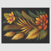 Tropisch Oranje Floral Kunstwerk Groot Tissuepapier (Voorkant)