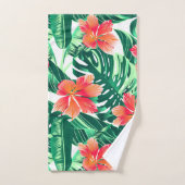 Tropisch oranje hibiscus bad handdoek (Handdoek)
