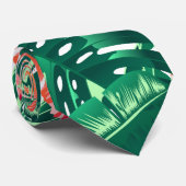 Tropisch oranje hibiscus stropdas (Opgerold)