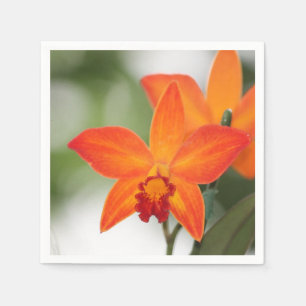 Tropisch Oranje orchidepapier Napkin Servet