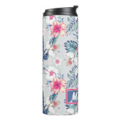 Tropisch orchidee Floral Pattern Thermosbeker (Gedraaid links)