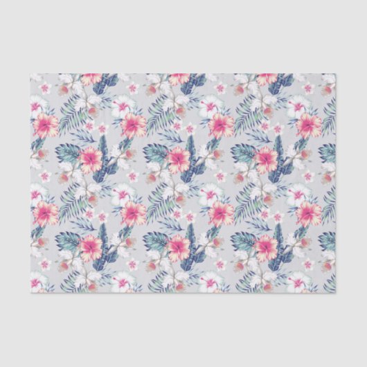 Tropisch orchidee Floral Pattern Tissuepapier (Voorkant)