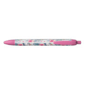 Tropisch orchidee Floral Pattern Zwarte Inkt Pen (Achterkant)