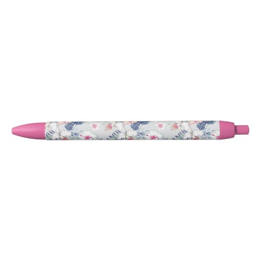 Tropisch orchidee Floral Pattern Zwarte Inkt Pen (Voorkant)