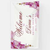 Tropisch orchidee foto van stamhout spandoek (Verticaal)