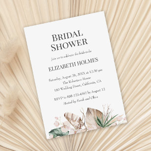 Tropisch orchidee Monstera Bridal Shower Invitatio Kaart