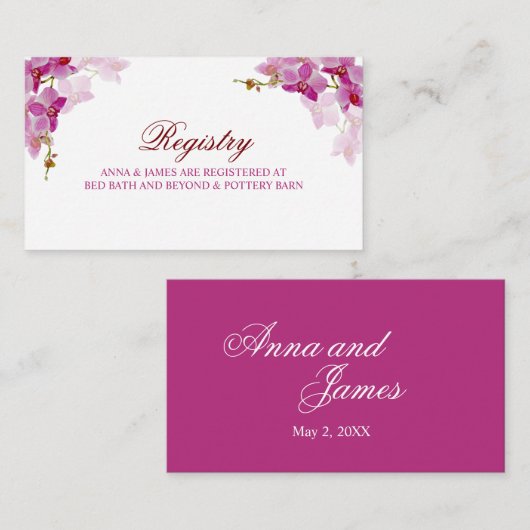 Tropisch orchidee Weddenschap Registry Card Informatiekaartje (Voorkant / Achterkant)