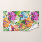 Tropisch orchideeënpatroon bad handdoek (Handdoek)