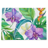 Tropisch orchideeënpatroon groot cadeauzakje (Voorkant)