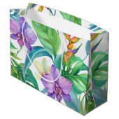 Tropisch orchideeënpatroon groot cadeauzakje (Achterkant Gekanteld)