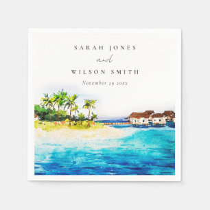 Tropisch overwater Villa Seascape Beach Weddenscha Servet