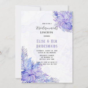 Tropisch Paars blauw palm Leaf Bridesmaid Luncheon Kaart
