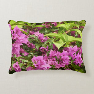 Tropisch Paarse Bougainvillea Floral Decoratief Kussen