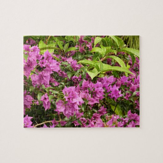 Tropisch Paarse Bougainvillea Floral Legpuzzel (Horizontaal)