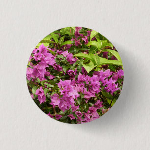Tropisch Paarse Bougainvillea Floral Ronde Button 3,2 Cm