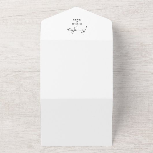 Tropisch palm Bleek seafoam in één uitnodiging (Buitenkant)