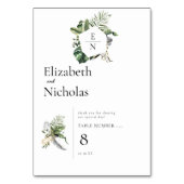 Tropisch palm groen tafelnummer (Voorkant)