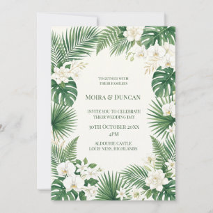 Tropisch Palm Groene Huwelijk Kaart