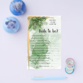 Tropisch palm Ken je het spel van de Bride Shower? Flyer (Enkel)