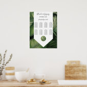 Tropisch palm laat Greenery Wedding Seding Chart a Poster (Keuken)