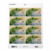 Tropisch palm Leaf Beach Scene Shipping Etiket (Full Sheet)