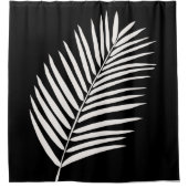 Tropisch palm Leaf Black Douchegordijn (Voorkant)