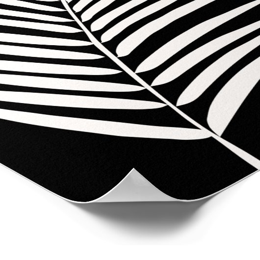 Tropisch palm Leaf Black Poster (Hoek)