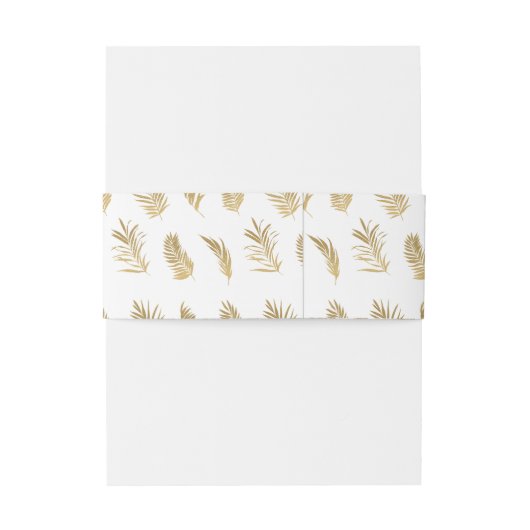 Tropisch Palm Leaf Goud Monogram 3 Uitnodigingen Wikkel (Achterkant Voorbeeld)