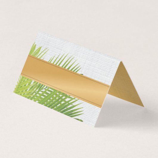 Tropisch palm Leaf Name Place card Visitekaartjes (Voorkant)