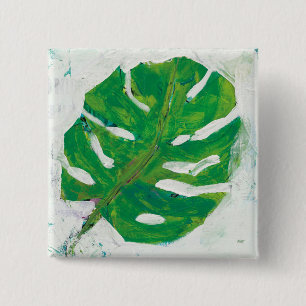 Tropisch   Palm Leaf Vierkante Button 5,1 Cm