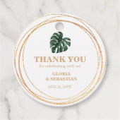 Tropisch palm Leaf Wedding Bedankjes Labels (Voorkant)