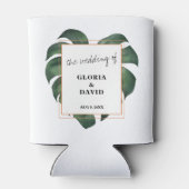 Tropisch palm Leaf Wedding Blikjeskoeler (Achterkant)