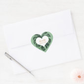 Tropisch palm Leaf Wedding Hart Sticker (Envelop)