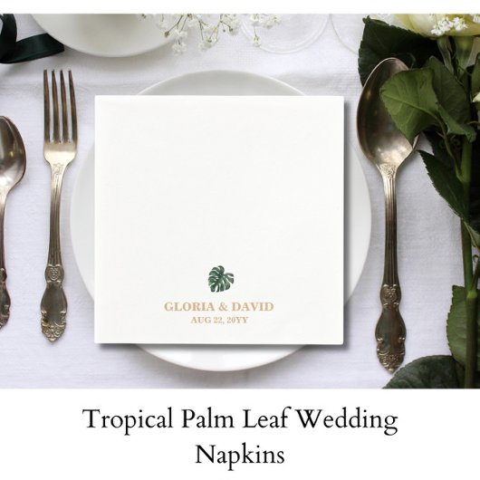 Tropisch palm Leaf Wedding Servet