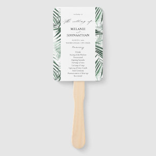 Tropisch palm Leaves Wedding Program Handwaaier