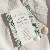 Tropisch palm Leaves Wedding Program Kaart