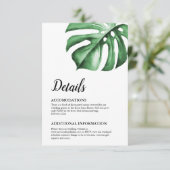 Tropisch palm Monstera blad details kaart inlay (Staand voorkant)