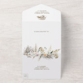 Tropisch palm Pampas Grass Floral Wedding, gedroog All In One Uitnodiging (Buitenkant)