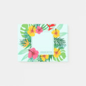 Tropisch palm rond Hawaiian Flowers gepersonalisee Post-it® Notes (Voorkant)