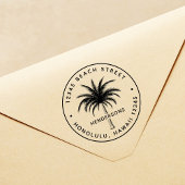 Tropisch palm Ronde retouradres Rubberstempel