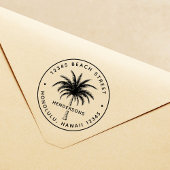 Tropisch palm Ronde retouradres Rubberstempel