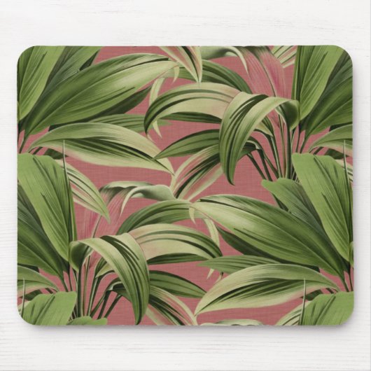 tropisch palm Roos botanische Waterverf Muismat (Voorkant)