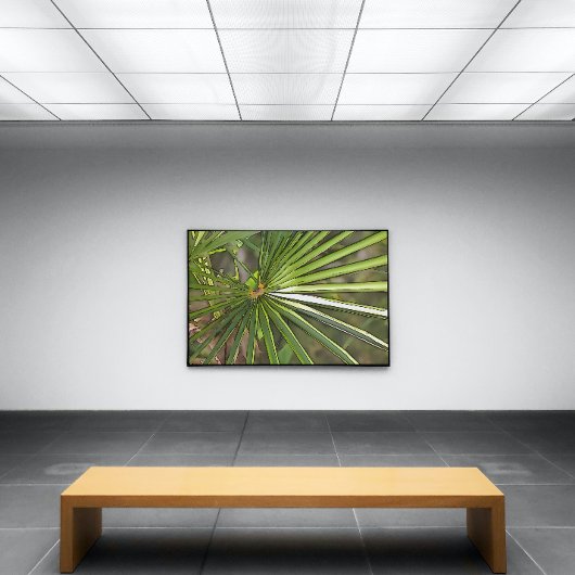 Tropisch palm zwart omlijnde kunst canvas afdruk